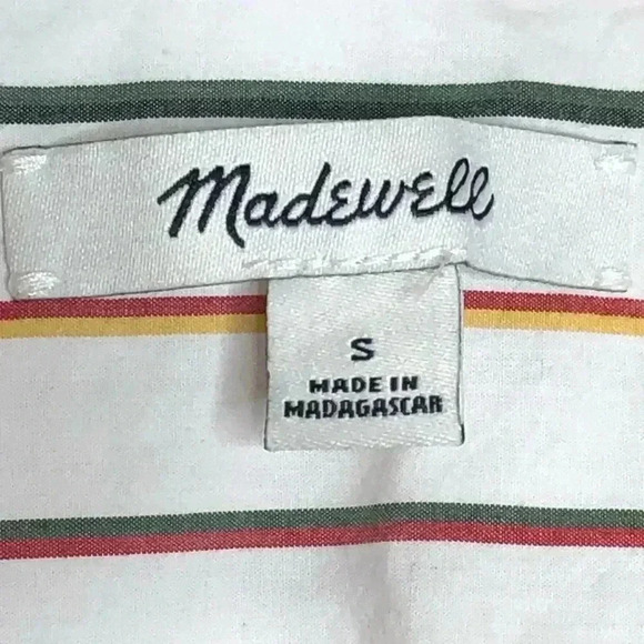 Madewell Central Shirt Women's Small Cap Sleeve Oversize Fit Striped - Picture 7 of 7